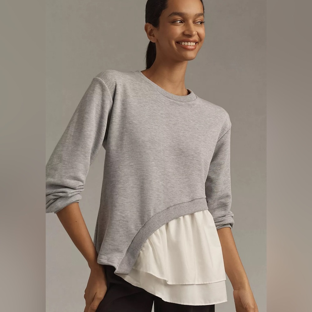 Anthropologie✖️Maeve Asymmetrical Twofer Sweatshirt
